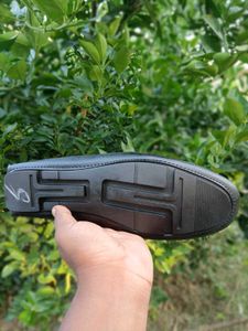 Black Leather Driving Loafers