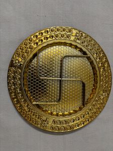 Round Gold Silver Platted Finished Tray (2)