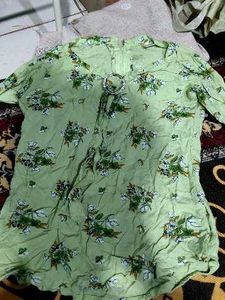 Light Green Floral Print Kurta