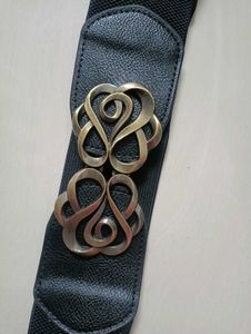 Fashionable Elastic Belt with Ornate Buckle
