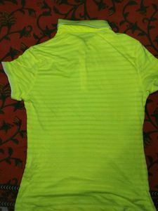 Neon Yellow Striped Polo Shirt