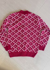Patterned Zip-Up Cardigan