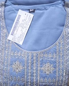 Sky Blue Embroidered Kurta Set