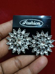 Sparkling Starburst CZ Stud Earrings
