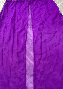 Purple Ethnic Gown with Embellished Neckline