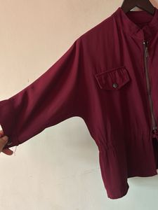 Maroon Zip-Up Jacket