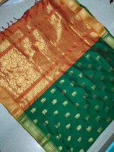 Green 💚 Pattu Saree With Blouse
