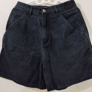 Classic Charcoal Black Denim Shorts