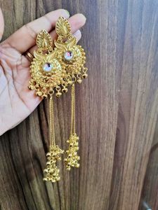 Exquisite Gold Tassel Drop Earrings