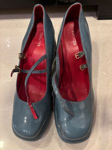 Blue Patent Mary Jane Heels