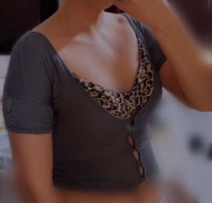 Grey Cropped Button-Up Top/Shrug