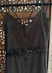 Zara New Limited Edition Satin Lace Midi Dress