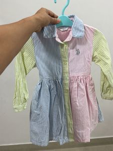 Baby Girls Striped Patchwork Dress