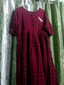 Maroon Kurta with Bird Embroidery