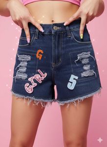 Y2k Funky Distressed Denim Jeans Shorts with Patch