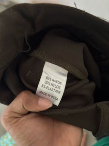 Brown Pants with Silver Stripe