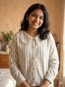 Striped Collared Button-Up Top