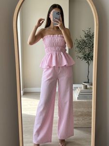 pink striped co-ord
