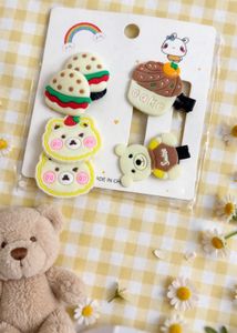Cute Yellow Character Hair Clips All 4