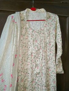 Floral Print Kurta Set with Dupatta