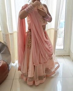 Elegant Peach Lehenga Choli Set