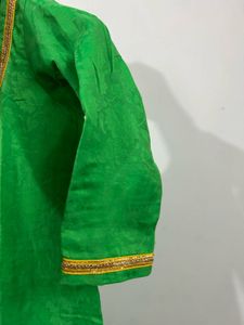 Green Kurta with Gold Embellishments