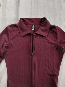 Burgundy Ribbed Knit Co-Ord Set