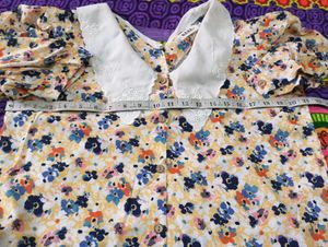 Floral Blouse with Peter Pan Collar