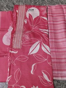 Pink Floral salwar-kurta cloth material