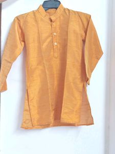 Boys Ethnic Wear Golden Dhoti Kurta Set