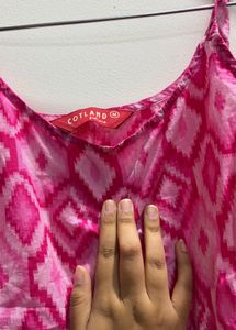 Pink Ethnic ikat top kurti