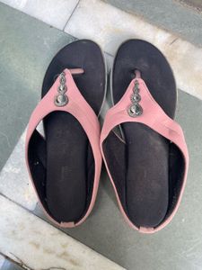 Stylish Pink Embellished Flip-Flops