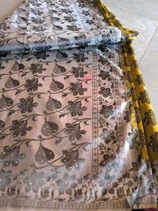 Elegant Olive Floral Saree