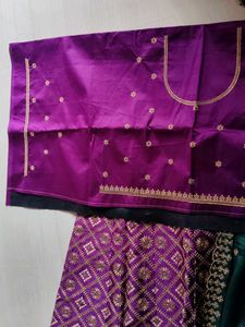 Purple and green Ethnic lehenga
