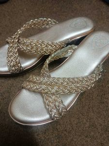 Stylish Embellished Gold Wedge
