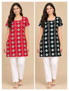 Stylish Bandhani Print Kurta Set