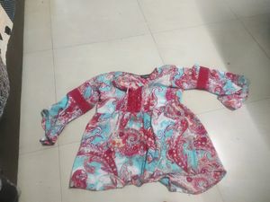 Peplum Top Combo Umbrella Sleeve .