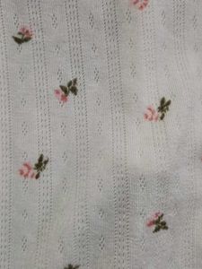White Floral Print Henley Top