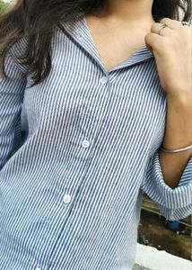 Classic Blue and White Striped Shirt