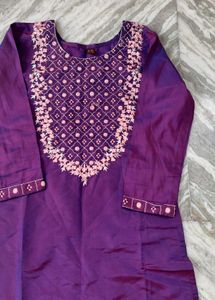 Elegant Purple Embroidered Kurta Set
