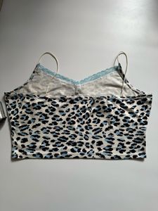 Leopard Print Lace Trim Cami Top