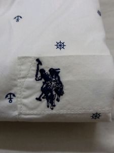 U.S.POLO ASSN WHITE WITH BLUE PRINT