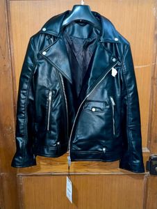 Zara Black Faux Leather Biker Jacket