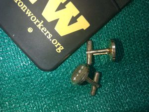 Vintage Rhinestone Striped Cufflinks