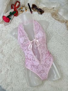 Pink Lace Teddy Bodysuit