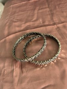 Unique Oxidized Silver Bangles