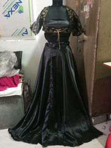 Black &amp; Gold Brocade Blouse