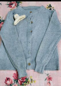 Gray Knit Cardigan