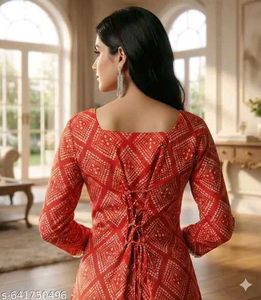 Stylish Red Printed Kurta for Women