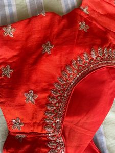 Stunning Orange Embroidered Blouse